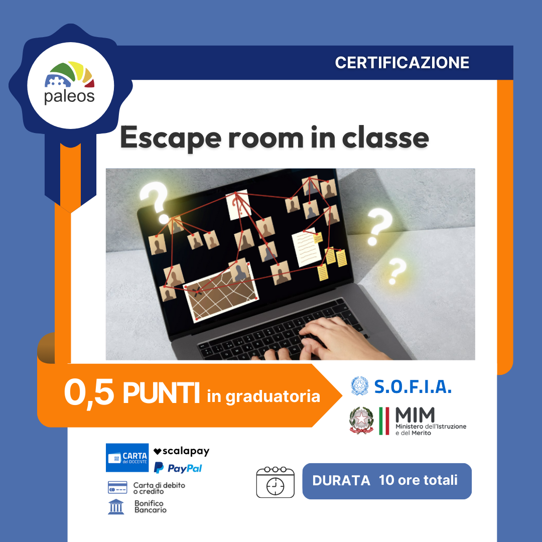 Certificazione Escape Room in classe Certificazione Escape Room in classe