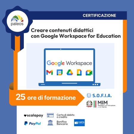 Certificazione Creare contenuti didattici con Google Workspace for Education