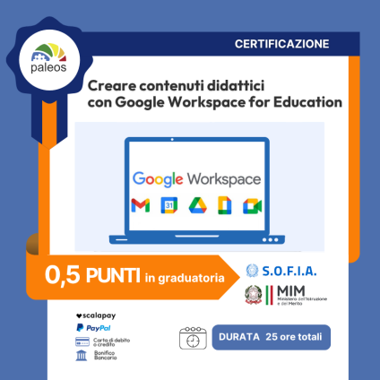 Cert_Creare contenuti didattici con Google Workspace for Education Cert_Creare contenuti didattici con Google Workspace for Education