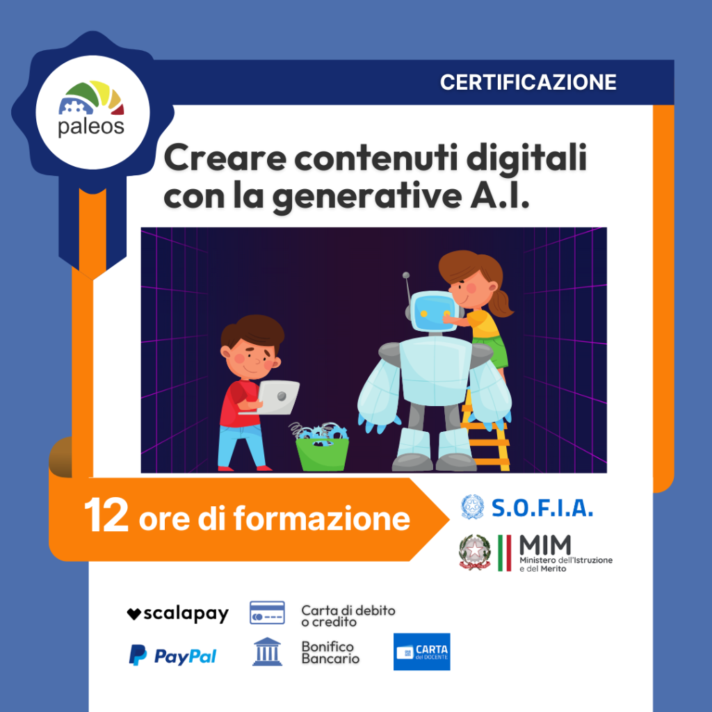 Immagine in evidenza del corso: Certificazione Creare contenuti didattici con la generative A.I.