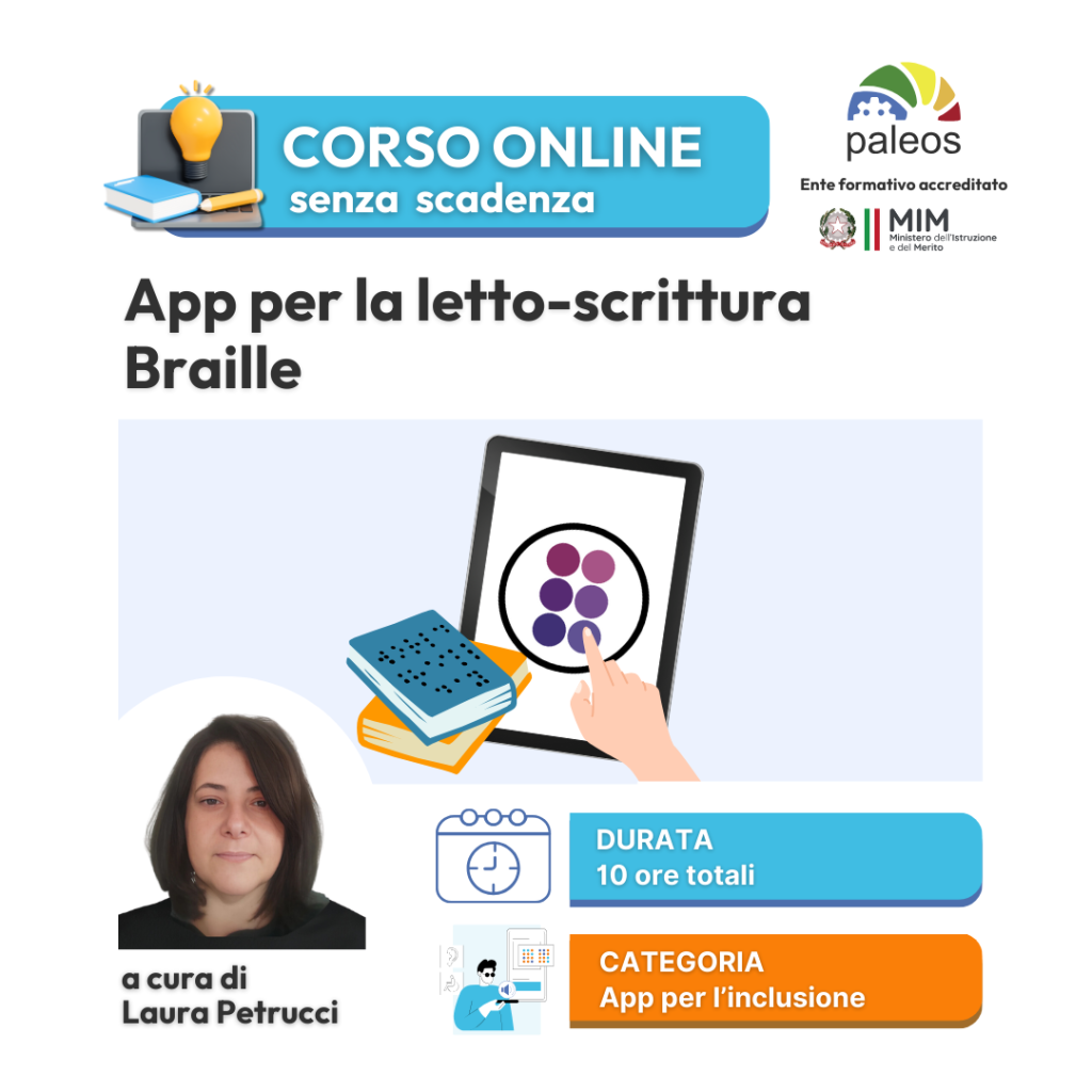 Corso online App per la letto-scrittura Braille –