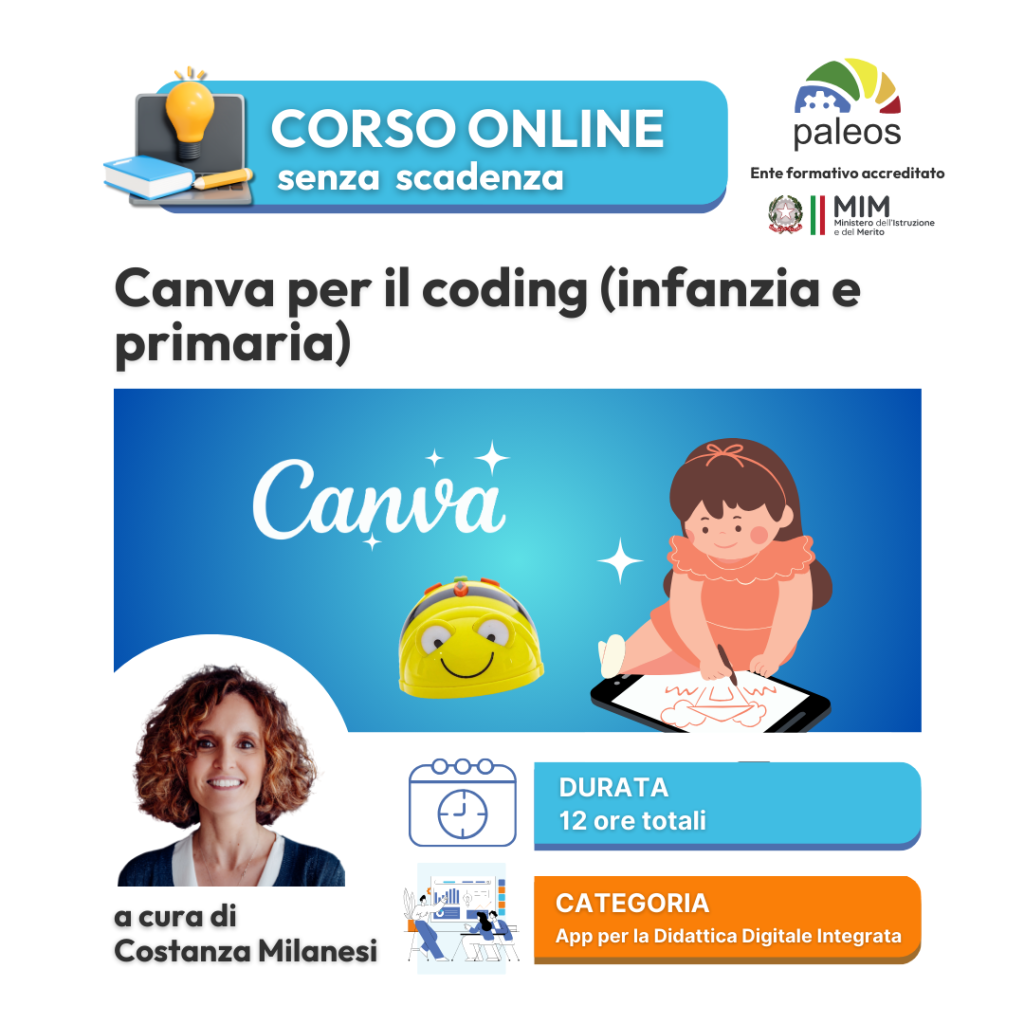 Immagine in evidenza del corso: Canva per il coding (infanzia e primaria) – senza certificazione