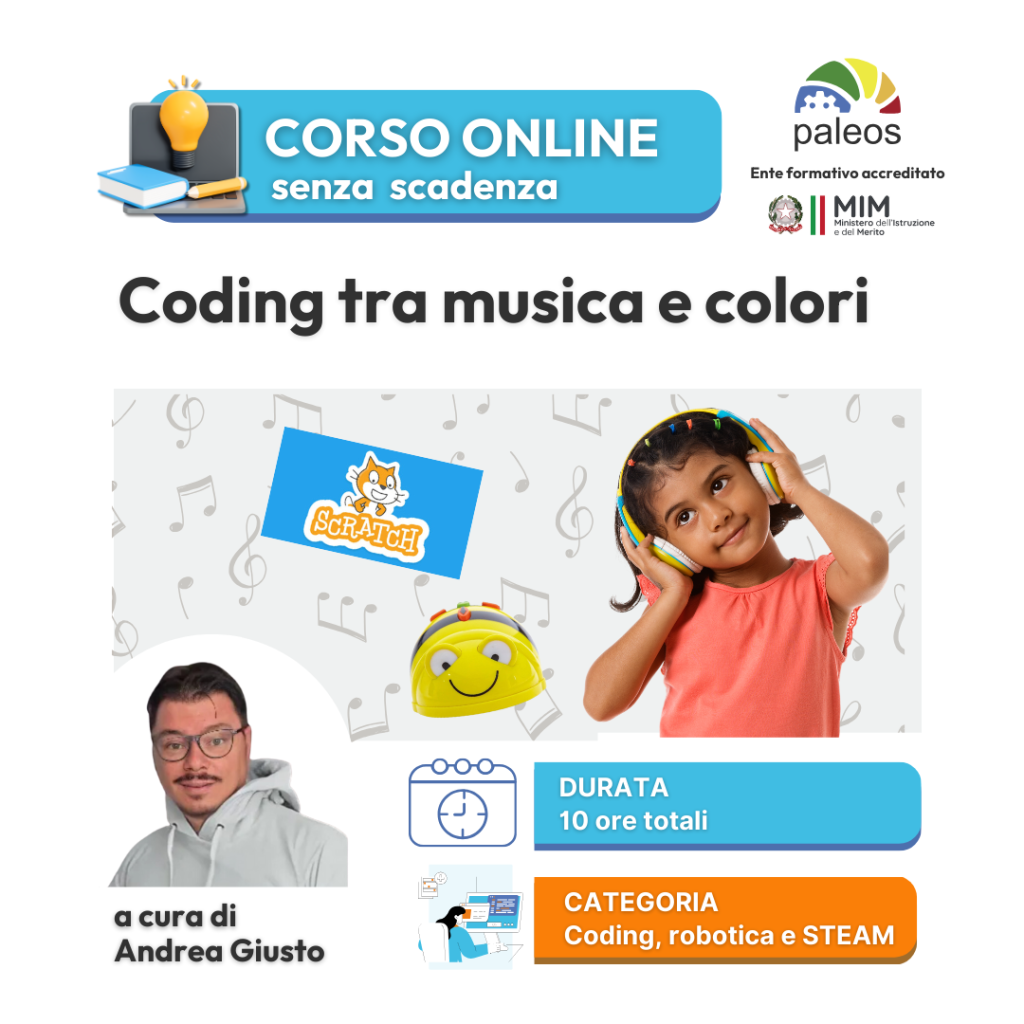 Corso online Coding tra musica e colori (infanzia e primaria)