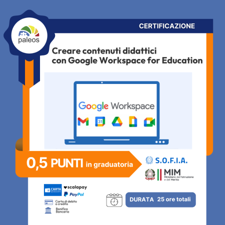 Certificazione Creare contenuti didattici con Google Workspace for Education
