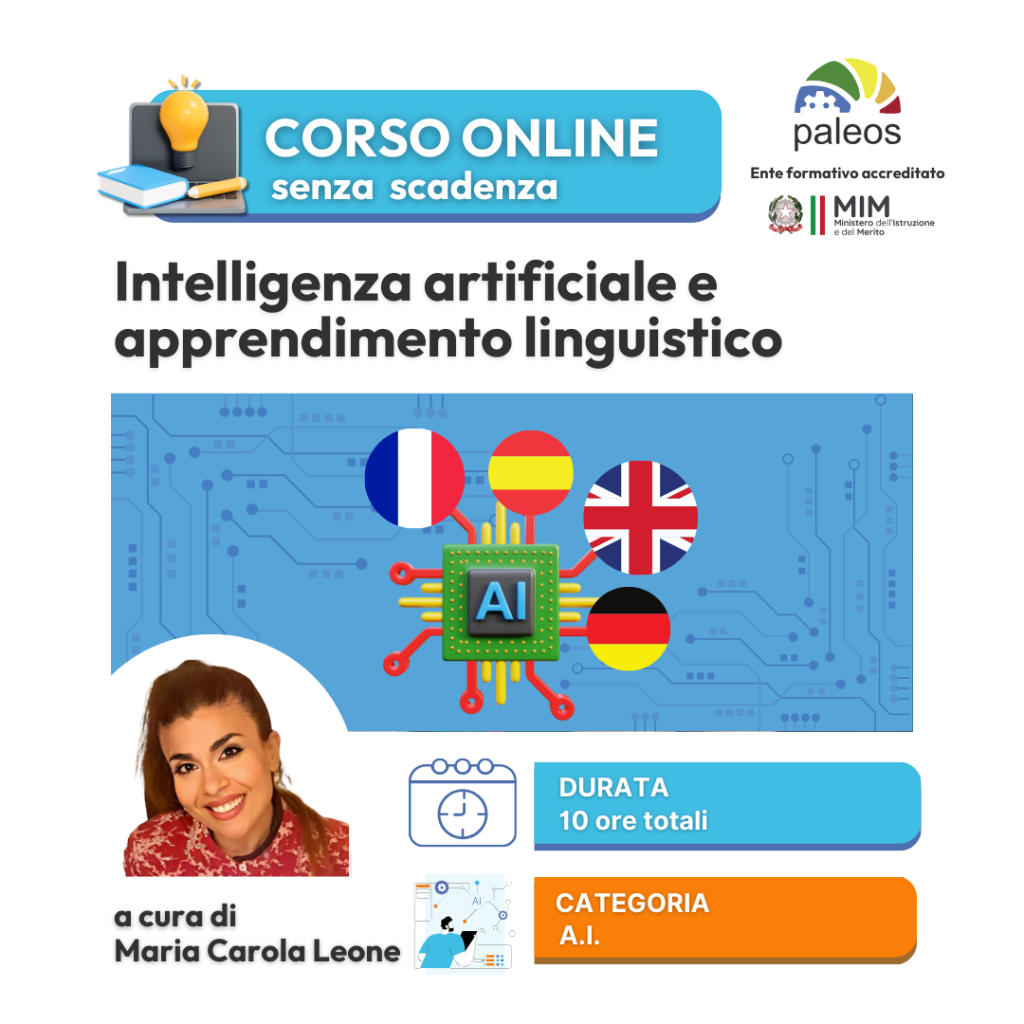 Corso online Intelligenza artificiale e apprendimento linguistico –