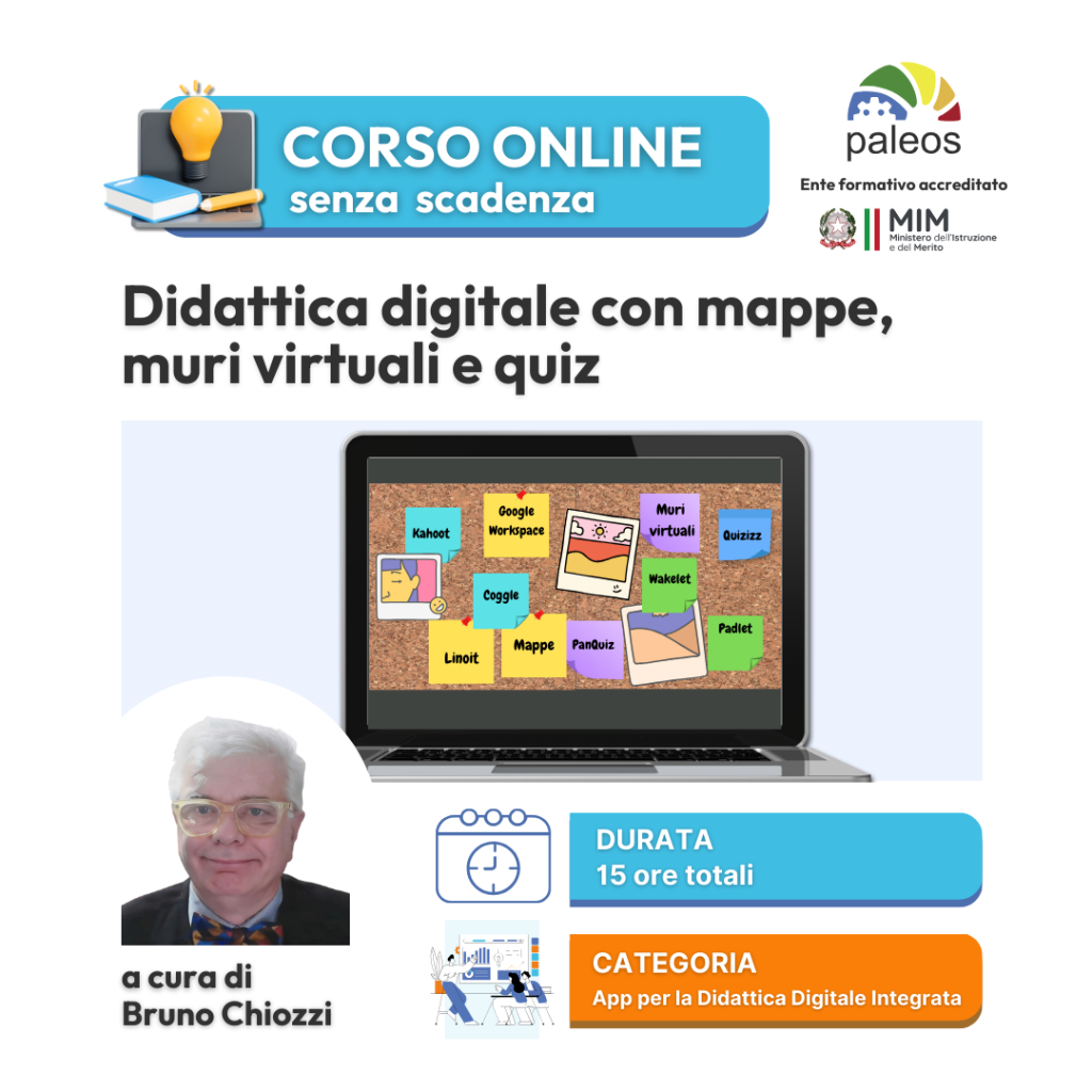 Corso online Didattica digitale con mappe, muri virtuali e quiz –