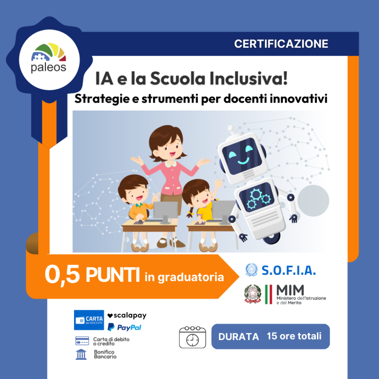 Certificazione IA e la Scuola Inclusiva! Strategie e strumenti per docenti innovativi
