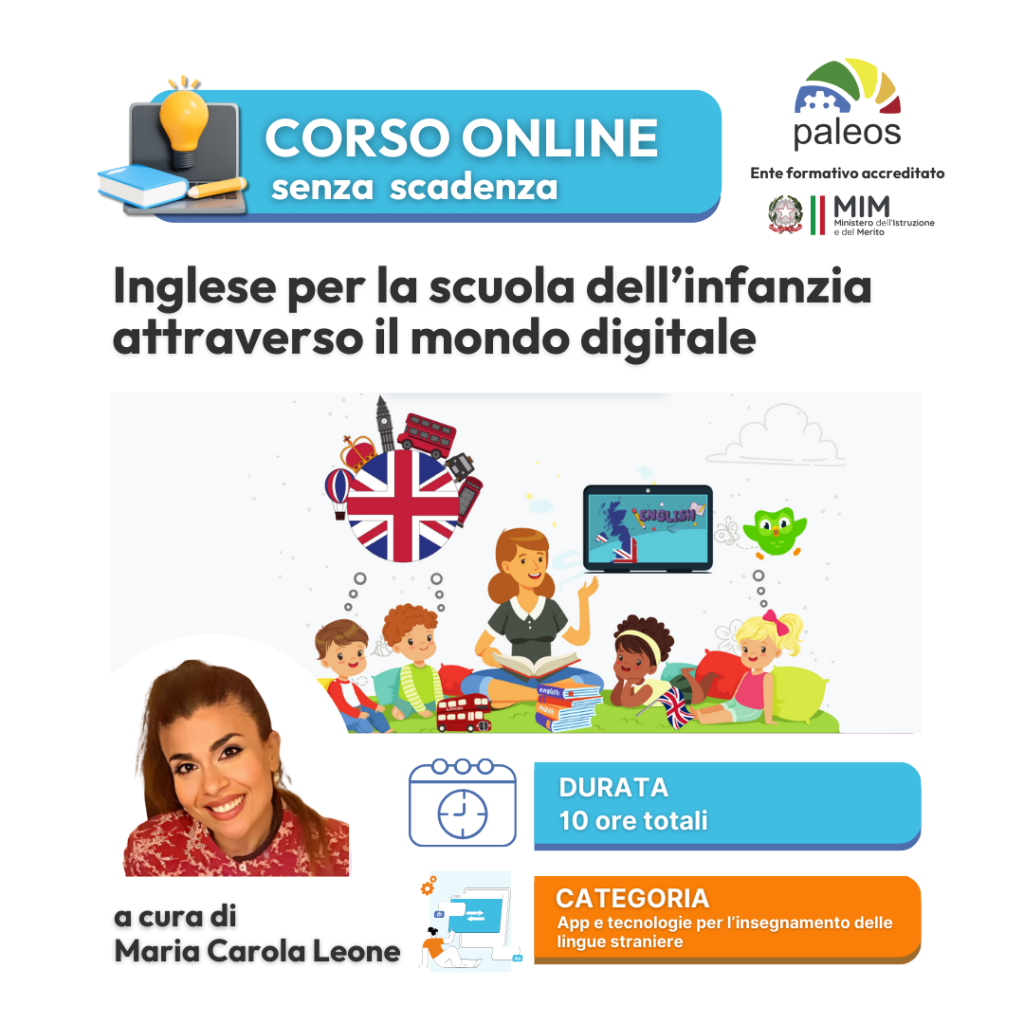 Corso online Inglese per la scuola dell’infanzia attraverso il mondo digitale –