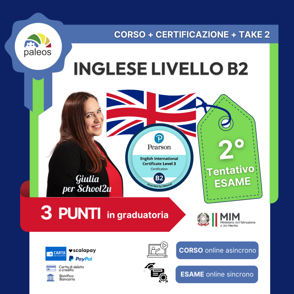 Immagine in evidenza del corso: CORSO + CERTIFICAZIONE INGLESE B2 + 2° Tentativo