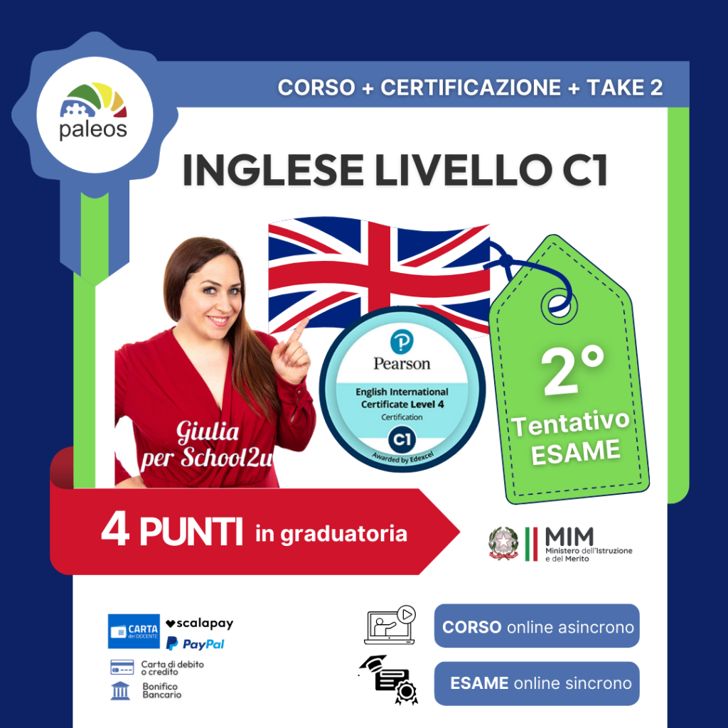 Immagine in evidenza del corso: CORSO + CERTIFICAZIONE INGLESE C1 + 2° Tentativo