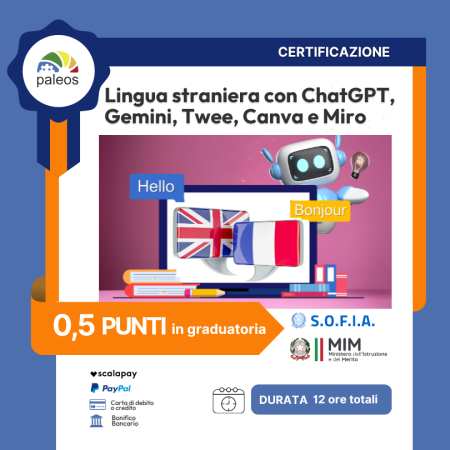 Certificazione Lingua straniera con ChatGPT, Gemini, Twee, Canva e Miro