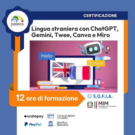 Certificazione Lingua straniera con ChatGPT, Gemini, Twee, Canva e Miro