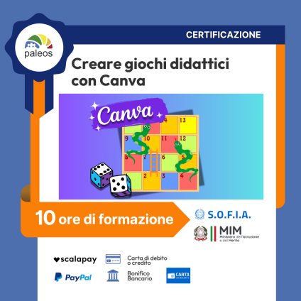 Certificazione Creare giochi didattici con Canva