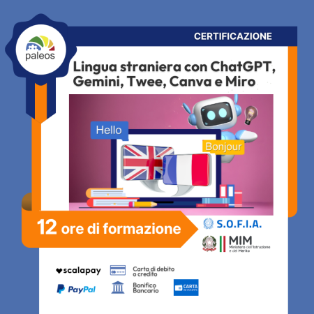 Certificazione Lingua straniera con ChatGPT, Gemini, Twee, Canva e Miro