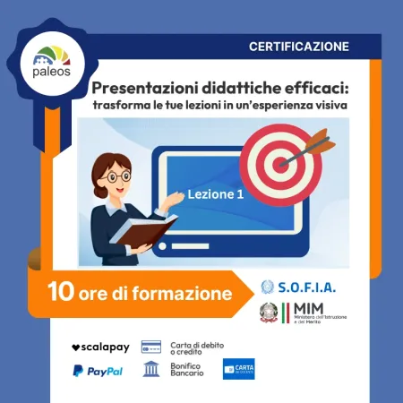 Certificazione Presentazioni didattiche efficaci: trasforma le tue lezioni in un’esperienza visiva