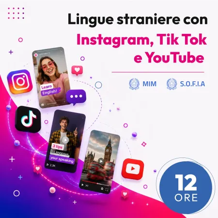 Certificazione Lingue straniere con Instagram, Tik Tok e YouTube