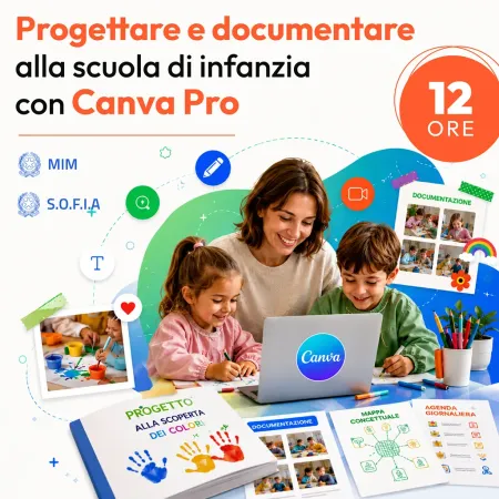 Certificazione Progettare e documentare alla scuola di infanzia con Canva Pro